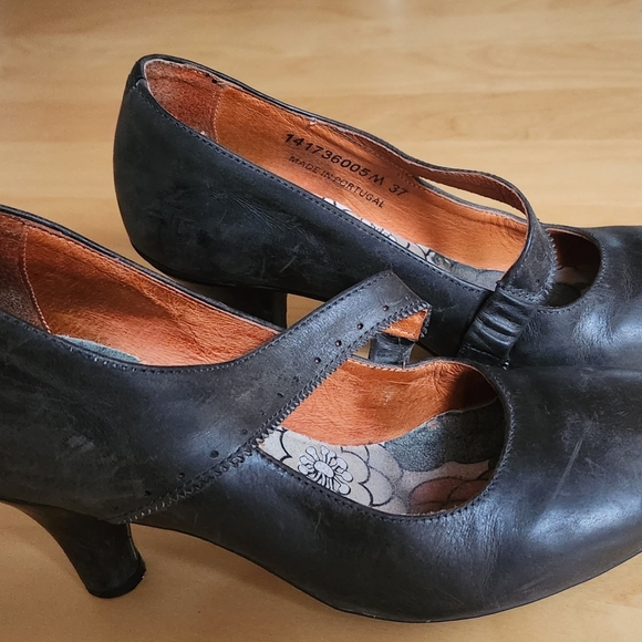 COPY - Escarpin cuir newbuck, fly london, gris charcoal - Picture 2 of 7